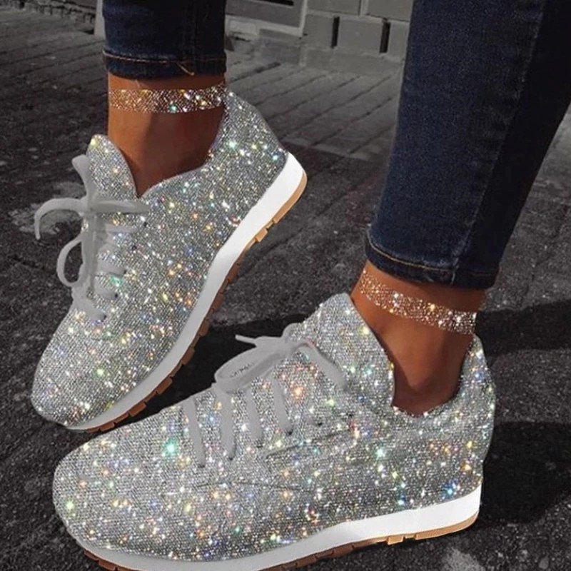 getting better silver glitter sneakers