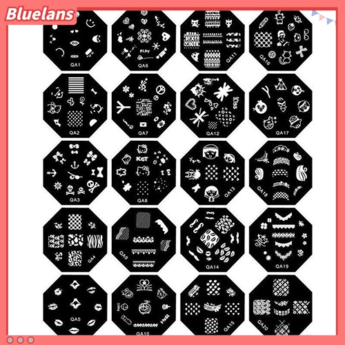 Bluelans Stempel / Cap / Stempel / Cap Kuku Motif Print Untuk Nail Art / Manicure