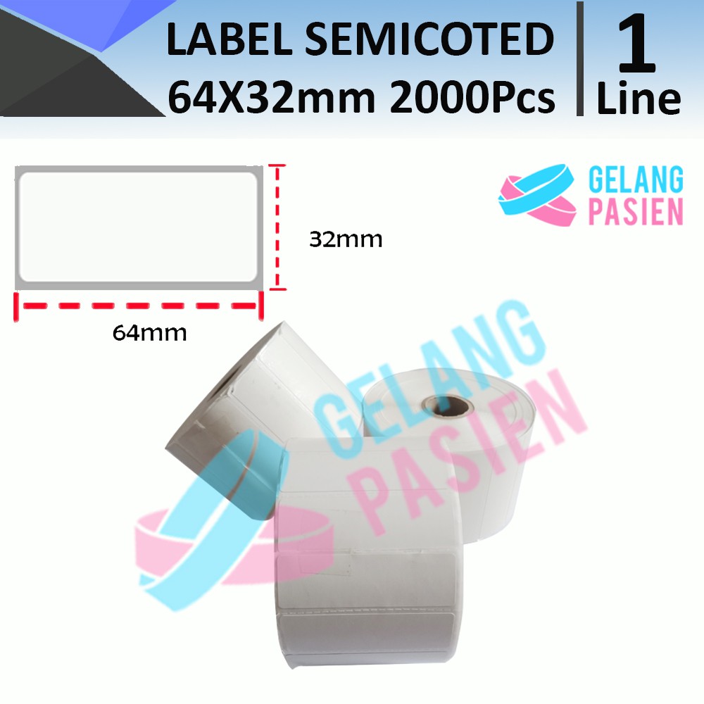 

Label Barcode Semicoated 64x32mm isi 2000 Pcs