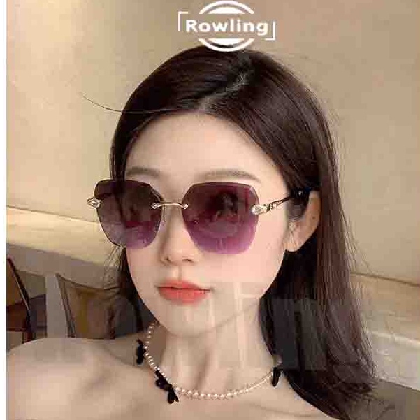 Rowling(ka-136)Kacamata  Hitam Terbaru Wanita No Frame Titanium Diamond Style Kacamata Fashion Murah/Kacamata Sunglasses Import Wanita Kacamata Fashion