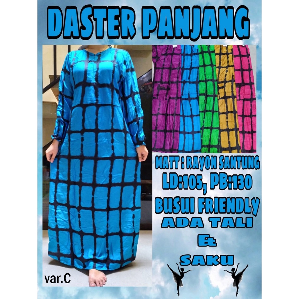 GAMIS RAYON DASTER PANJANG HOMEY DRESS TERLARIS / GAMIS MUSLIM SYARI MOTIF TERBARU HARGA GROSIR