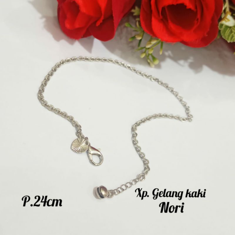 Gelang Tangan &amp; Gelang kaki Nori silver&amp;Gold,simple lapis emas 18k tidak karat