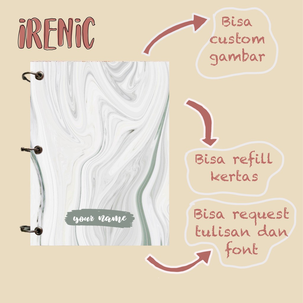 

Custom Notebook A5 Hard Cover Buku Catatan Binder Journal