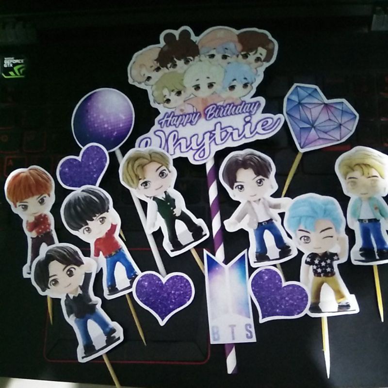 cake topper hiasan kue bts kartun cartoon 110722