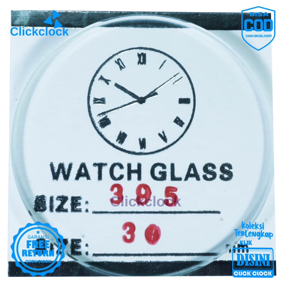 Kaca Jam Kaca Bahan Watch Glass PNC-395 Murah 3,95 cm