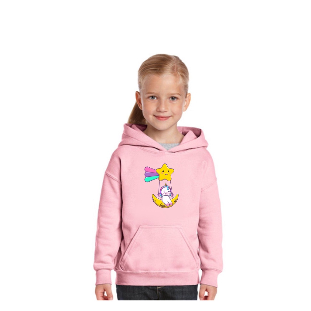 Hoodie  Unicorn Moon Swing Sweater Anak Fleece Pakaian Anak