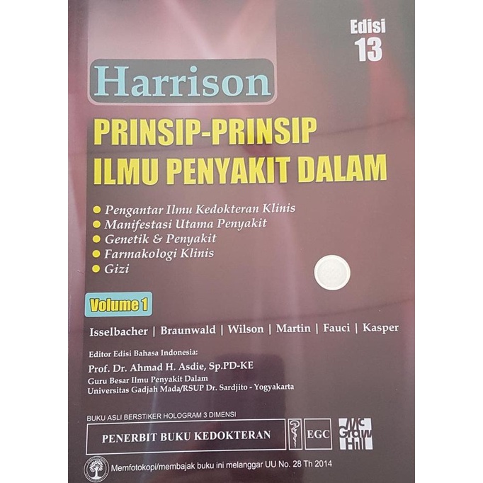 ORIGINAL Harrison Prinsip-Prnsip Ilmu Penyakit Dalam vol.1 ed.13