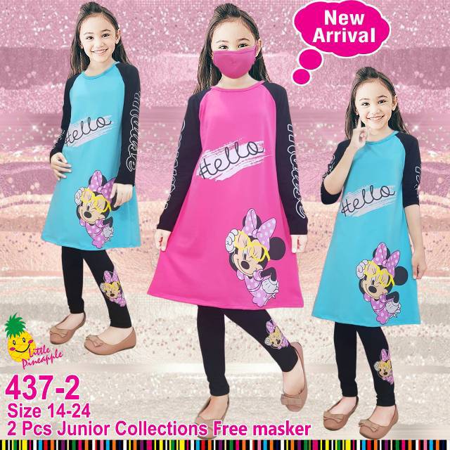 FREE MASKER BAJU MUSLIM SETELAN TUNIK ANAK TANGGUNG ABG CEWEK PEREMPUAN MODIS KEKINIAN
