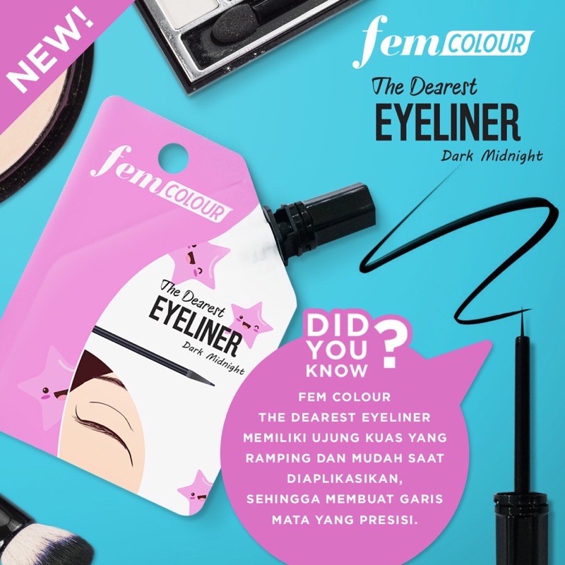 ✿ELYSABETHME✿  [ESENSES] fem aulia eyeliner liquid cair hitam sachet kuas lentur natural travel size waterproof anti luntur