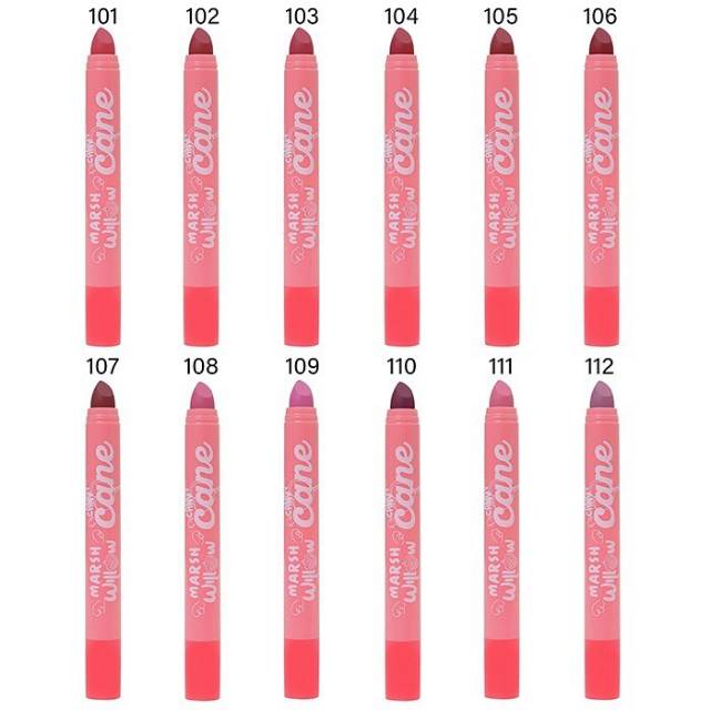 Marshwillow Candy Cane Matte Lip Crayon Red Ver (set) by Natasha Wilona, Lipstik