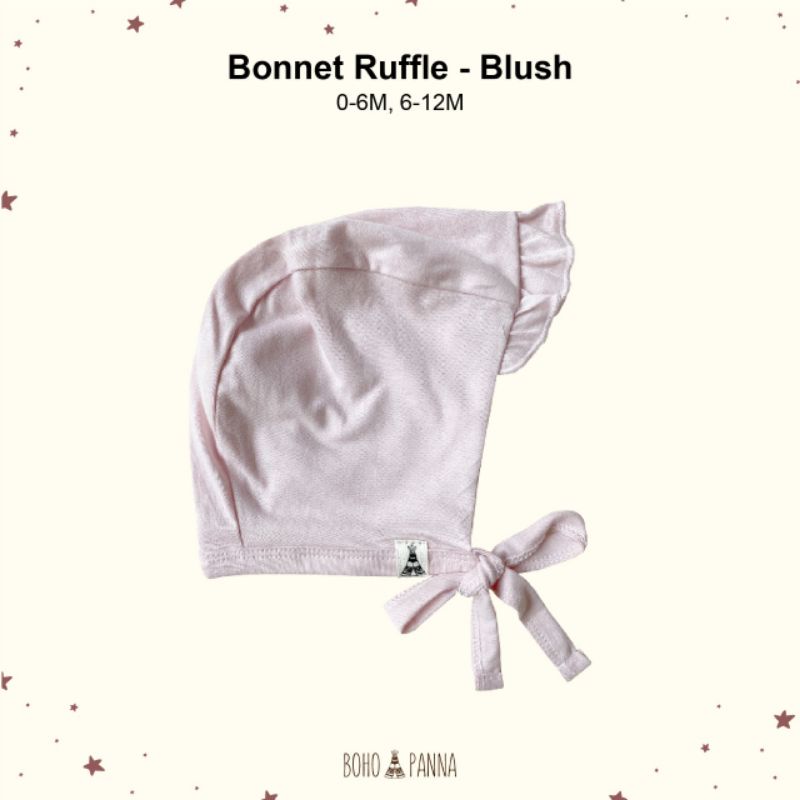 BONET RUFFLE TOPI ANAK BAYI BOHO BABY SURABAYABABY-Blush