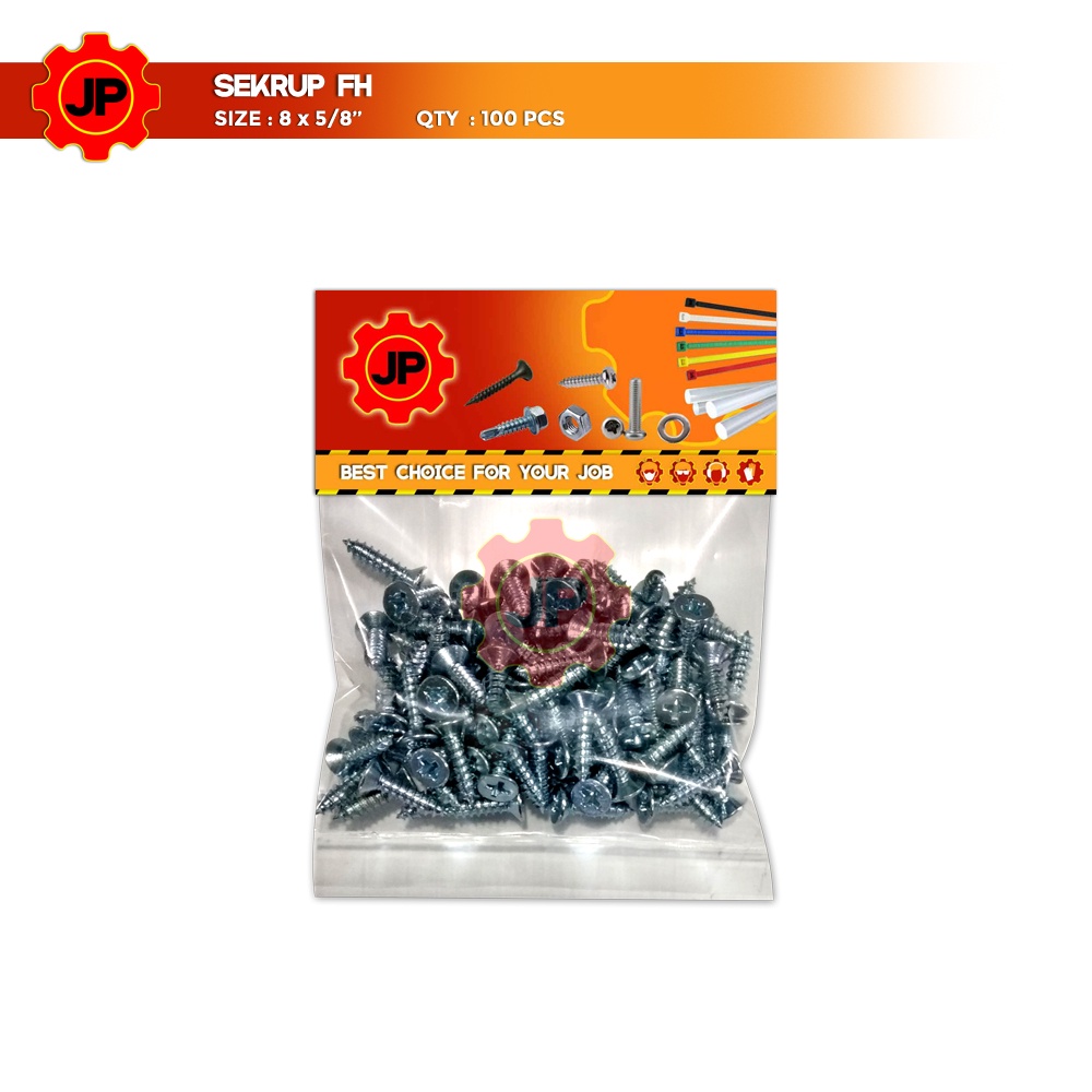 SEKRUP FH 8 x 5/8 - SKRUP FH 8x5/8 BAUT TAPPING ISI 100 PCS