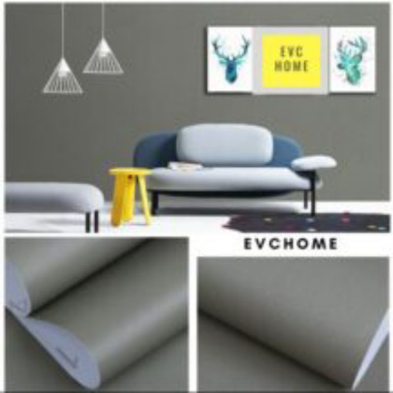 ready wallpaper stiker dinding motip abu abu polos