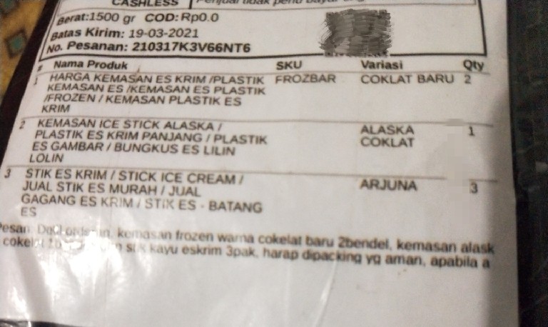 Kemasan Ice Stick Alaska / Plastik Es Krim Panjang / Plastik Es Gambar / Bungkus Es Lilin Lolin