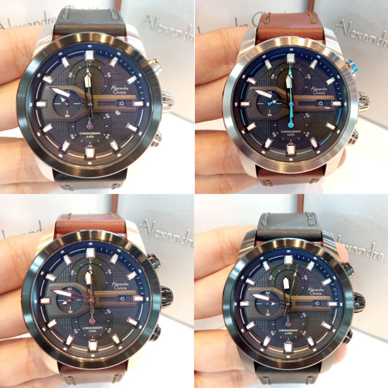 Alexandre Christie 6562 MC / Jam Tangan Kulit Pria AC6562 MC ORIGINAL