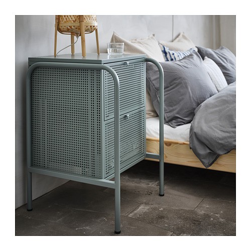 (JC) IKEA Nikkeby Lemari Besi 2 laci warna abu abu hijau