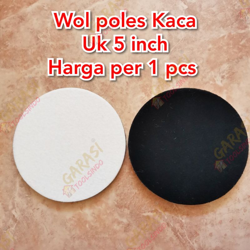 wool felt 5" wol poles kaca velcro woll mesin poles 5 inch kain poles kaca