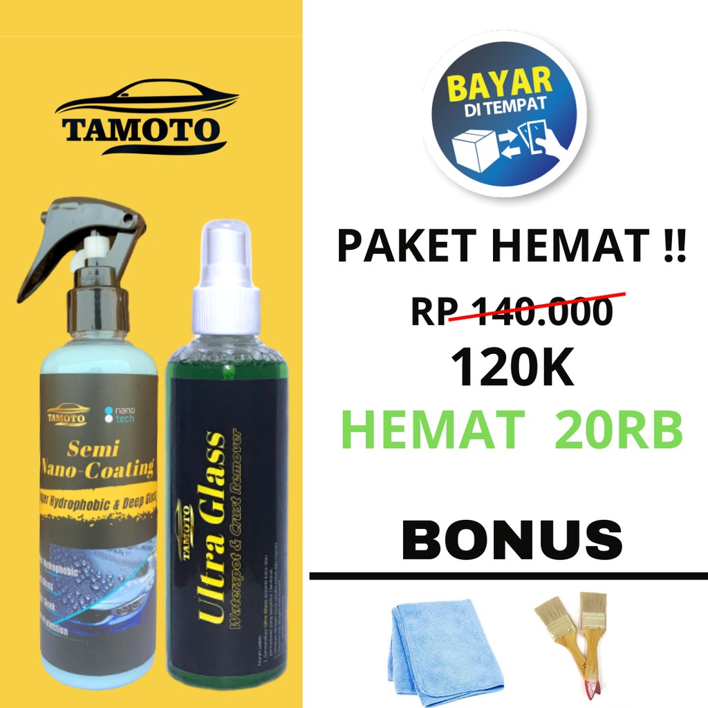 [PAKET SEMI COATING + GLASS] Obat poles / pengkilap / pengkilat / pembersih jamur body &amp; kaca mobil