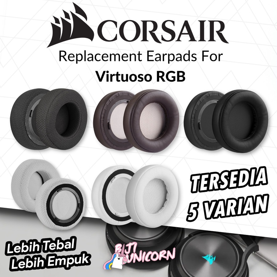 Earcup Earpad Ear Cushion Corsair Virtuoso RGB Wireless Busa Premium Busa Bantalan Foam