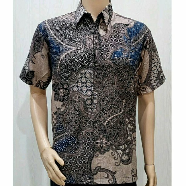 Kemeja Batik Pria Big Size 4L - 5L Lengan Pendek Hem Jumbo XXXL Batik Seragam SFA