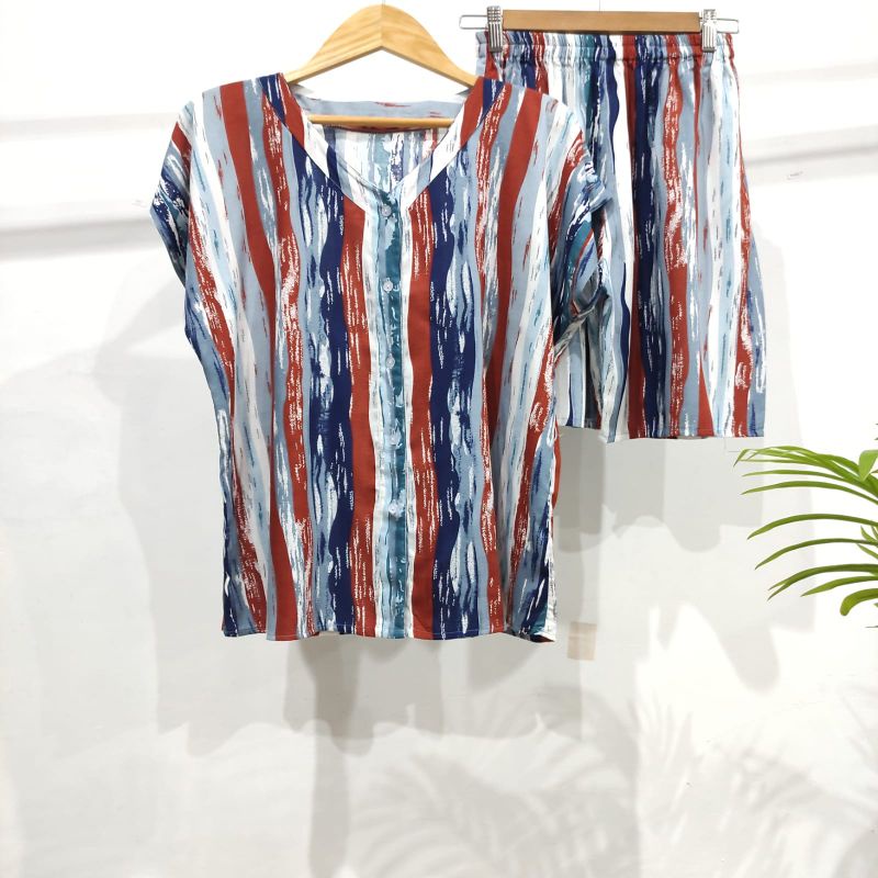 PIYAMA KANCING PENDEK HITS PIYAMA KANCING BUSUI | PIYAMA RAYON | HOMEWEAR-PDV DD