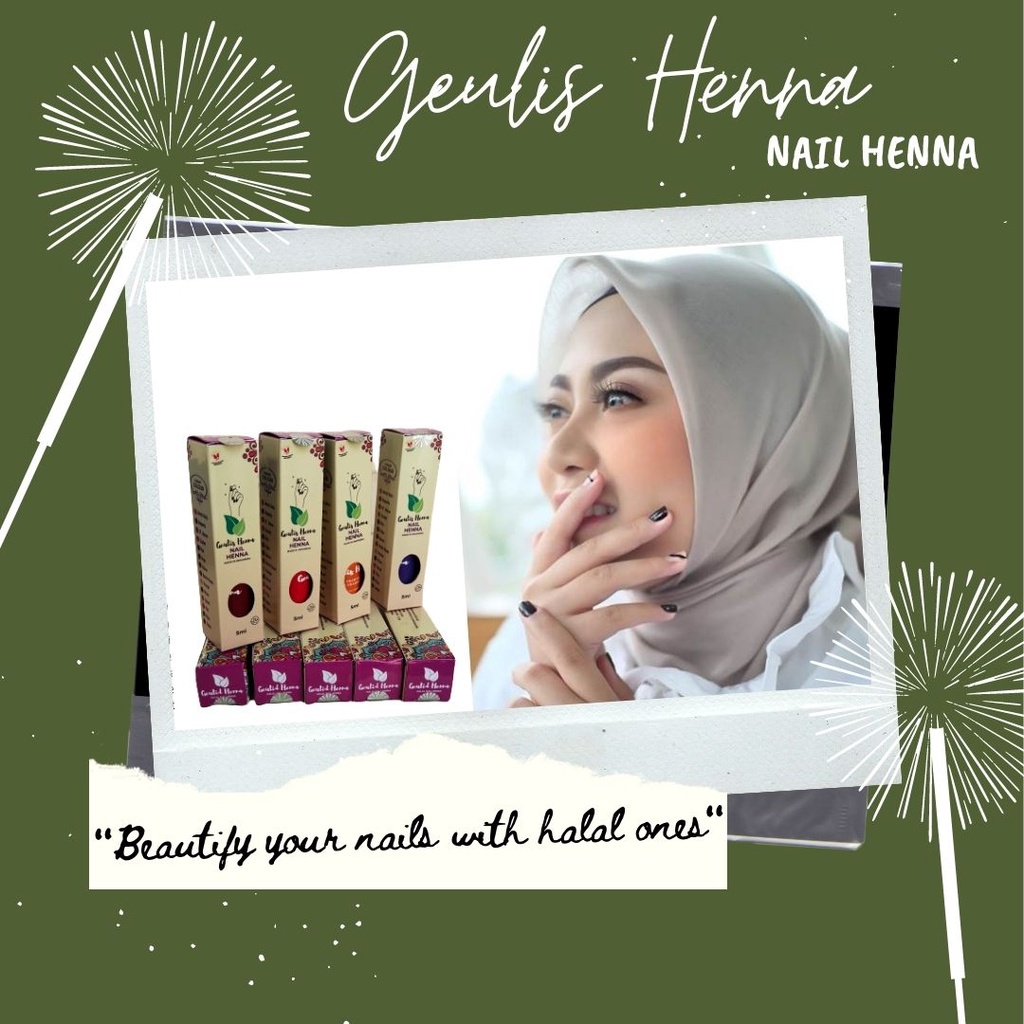 Geulis Henna Mini Muslimah Henna Muslim Hena Pewarna Cat Kuku Halal Kutex Hena Muslimah