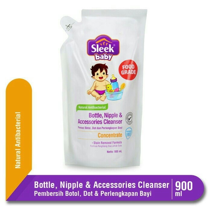 Sleek Bottle, Nipple &amp; Acc Baby Cleanser Refill 900ml