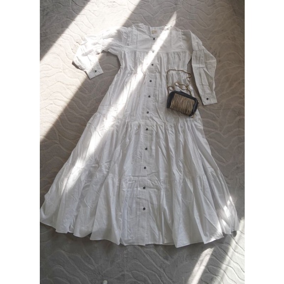 Gamis Katun Jepang / Gamis putih modern / dress gamis putih