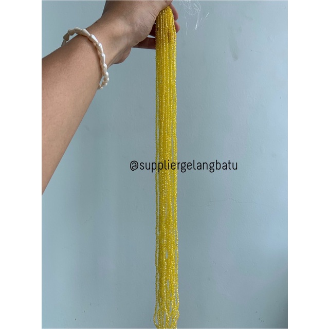Crystal Ceko kilap 2mm yellow quartz kuarsa kuning bening kristal acc