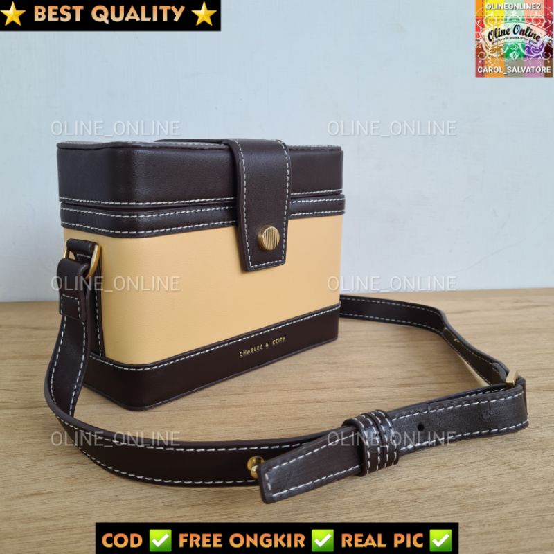 tas wanita bronte boxy selempang box kotak ck two tone dan hitam mini small bag