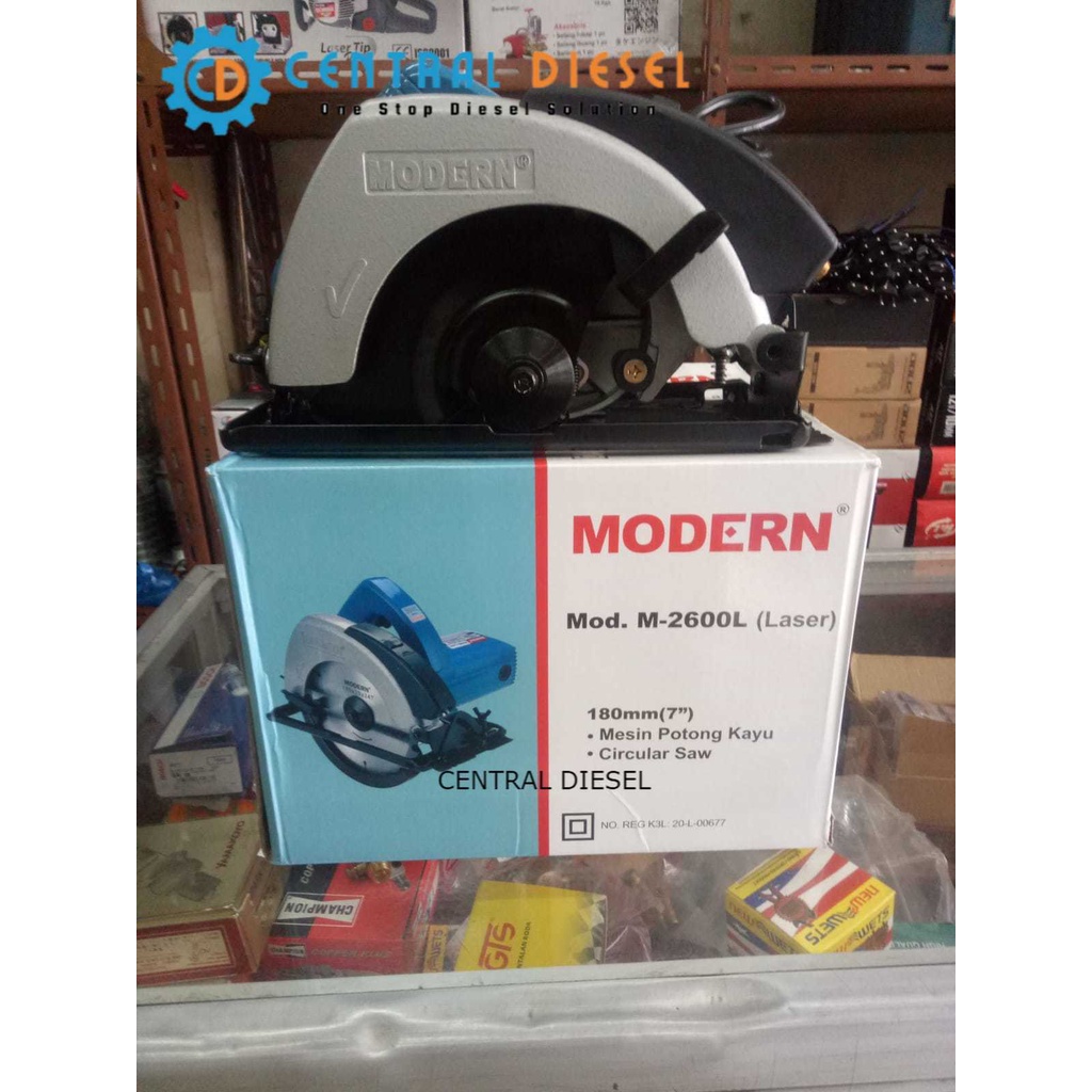 Mesin gergaji kayu listrik/ Circular saw 7" Modern M-2600L (laser)