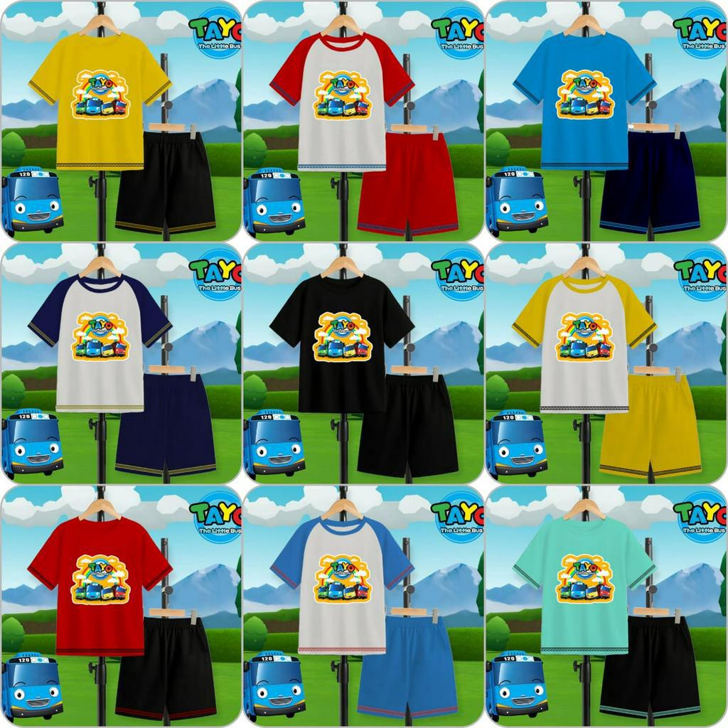 Setelan Anak Cowok Cewek | Pakaian Anak | Kaos Anak | Tayo Bus Friends