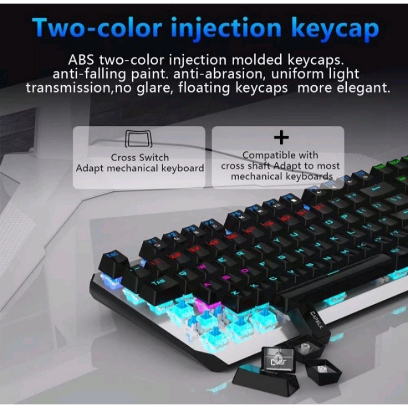 Keyboard Gaming Mechanical AULA F-2067 TKL - K-RGD Blue Switch-New RGB (aula original/ suport otg