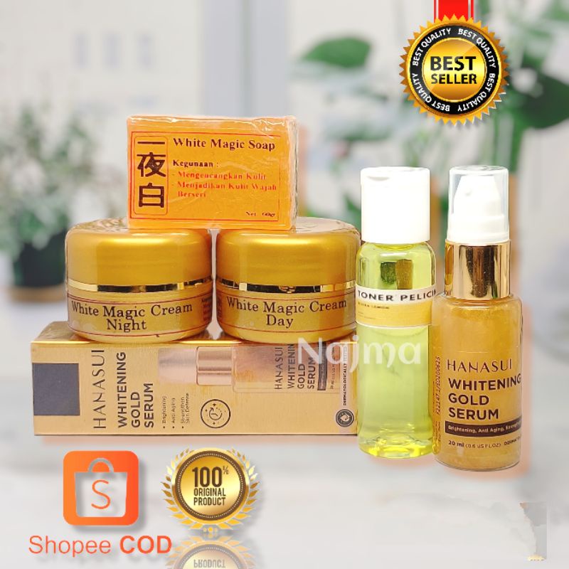 Paket Cream Magic Korea Plus Serum Hanasui Gold Free Toner Pelicin Wajah