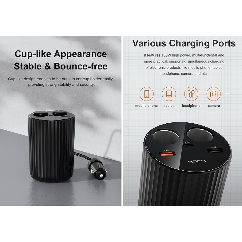 ROCK B600 PD Car Charging Cup Fast Charging