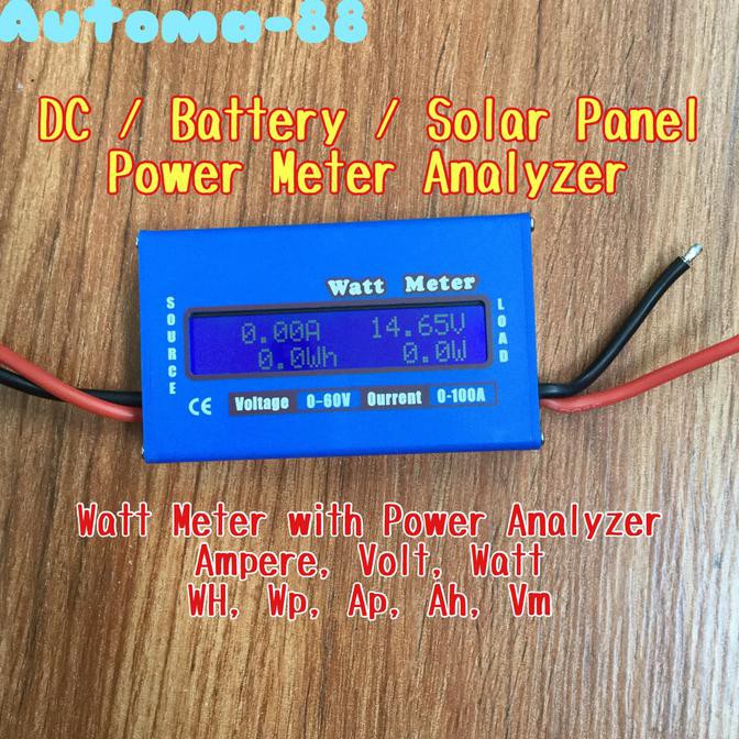 BISA COD DC Energy Watt Volt Ampere KWH Meter Ammeter 60 Volt 100A