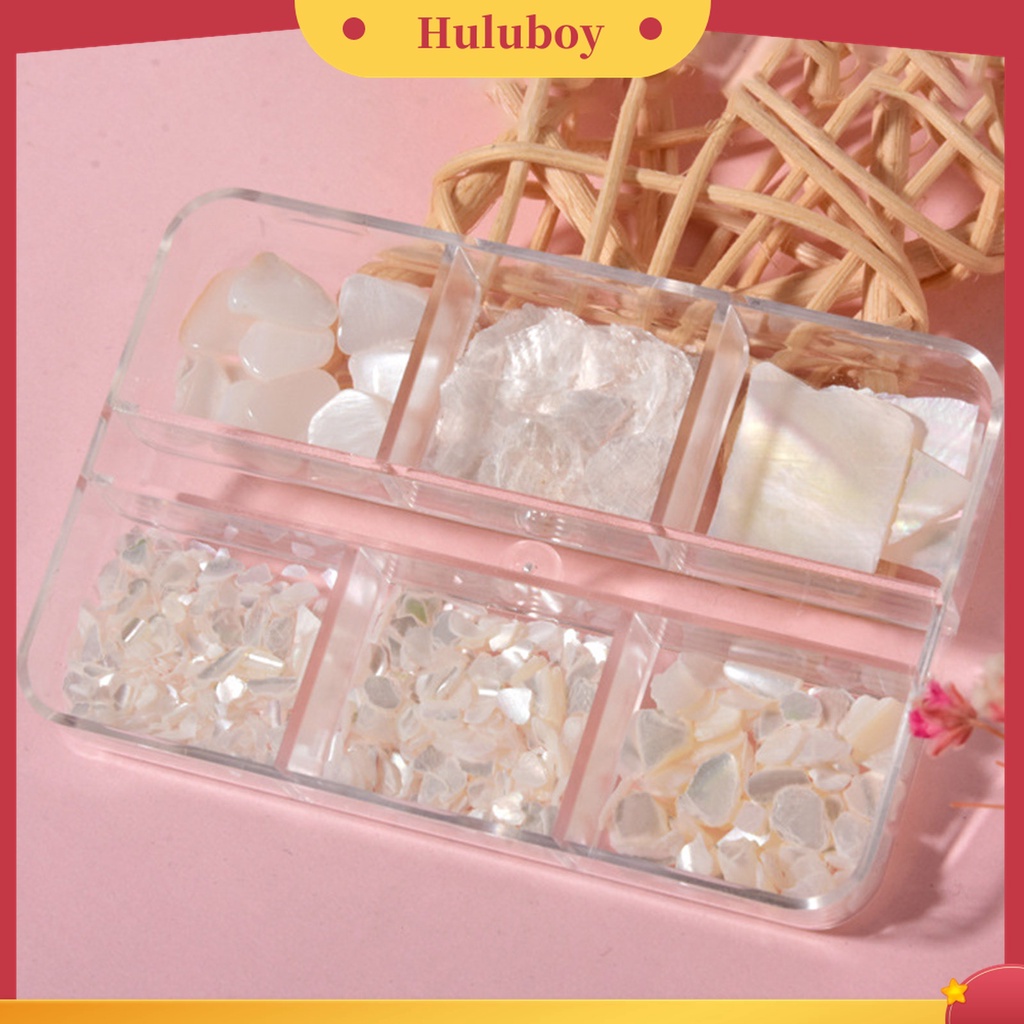 Huluboy Huluboy♡ 1 Kotak Batu Kerang Warna-Warni Untuk Dekorasi Manicure