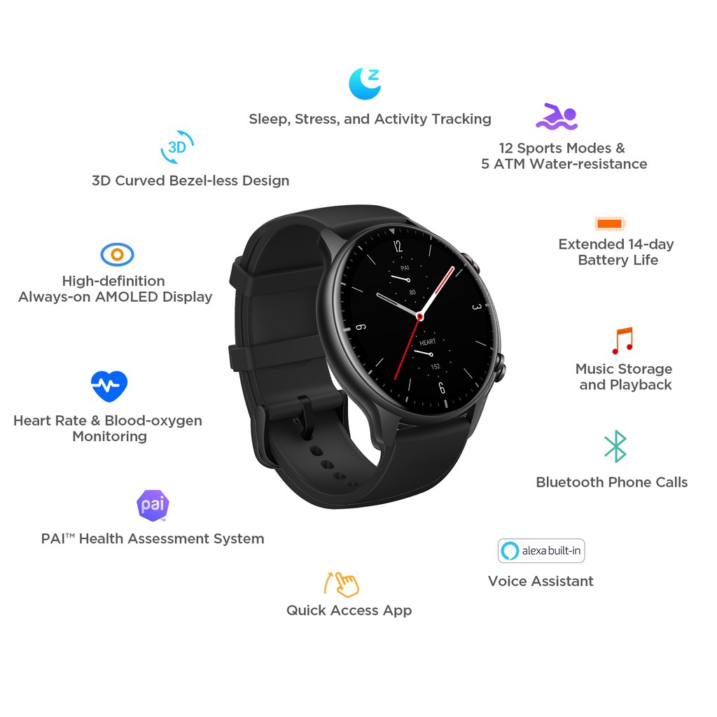 Amazfit GTR 2 Fitness Smartwatch | International Version (Garansi Resmi 1 Tahun)