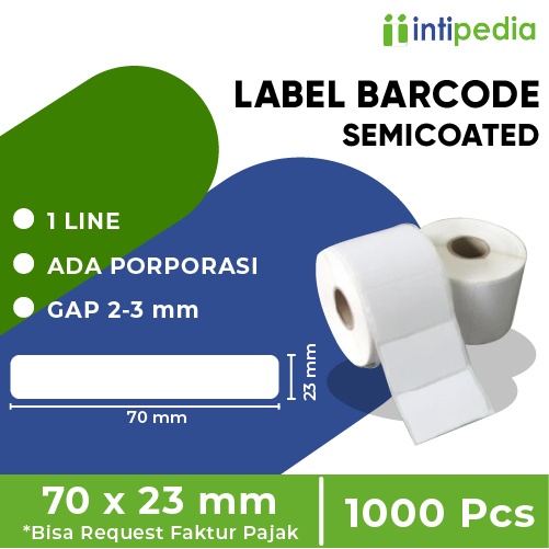 

LABEL BARCODE SEMICOATED 70 MM x 23 MM ISI 1000 PCS MURAH