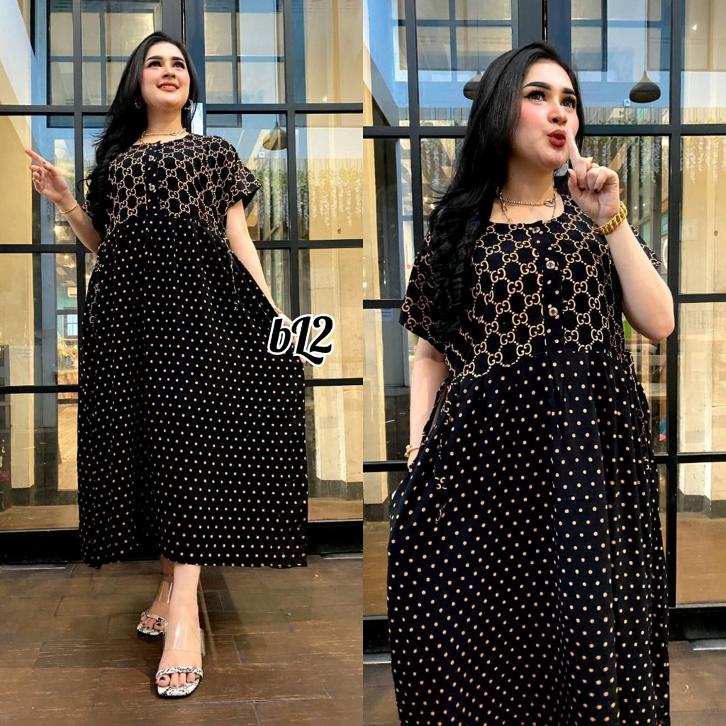 DRESS JUMBO WANITA TERBARU 2023 BAHAN RAYON TEBAL GRADE A KUALITAS PREMIUM /DRES BUSUI TERBARU