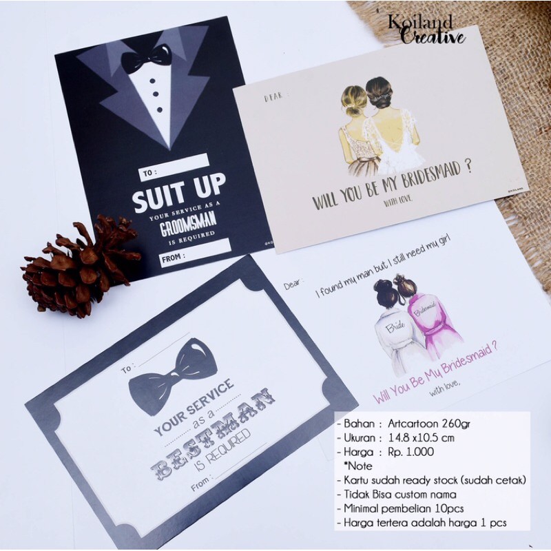

Bridesmaid / Bestman Card Ready Stock