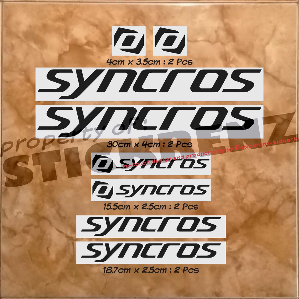 Cutting Sticker Stiker Frame Sepeda Roadbike Syncros 01 Custom