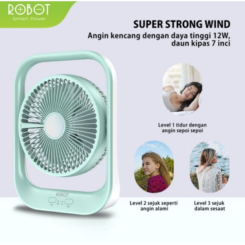 Robot RT-BF13 Fan Portable Emergency - Kipas Robot RT BF13 Fan &amp; Led