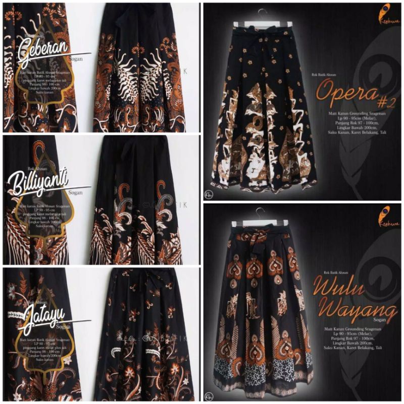 Rok batik payung panjang jumbo bawahan batik pekalongan pinggang karet premium warna coklat murah