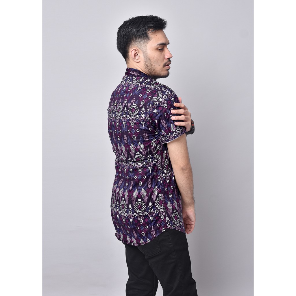 Babedo Kemeja Batik Pria Slim Fit Motif Torpedo Premium Lengan Pendek