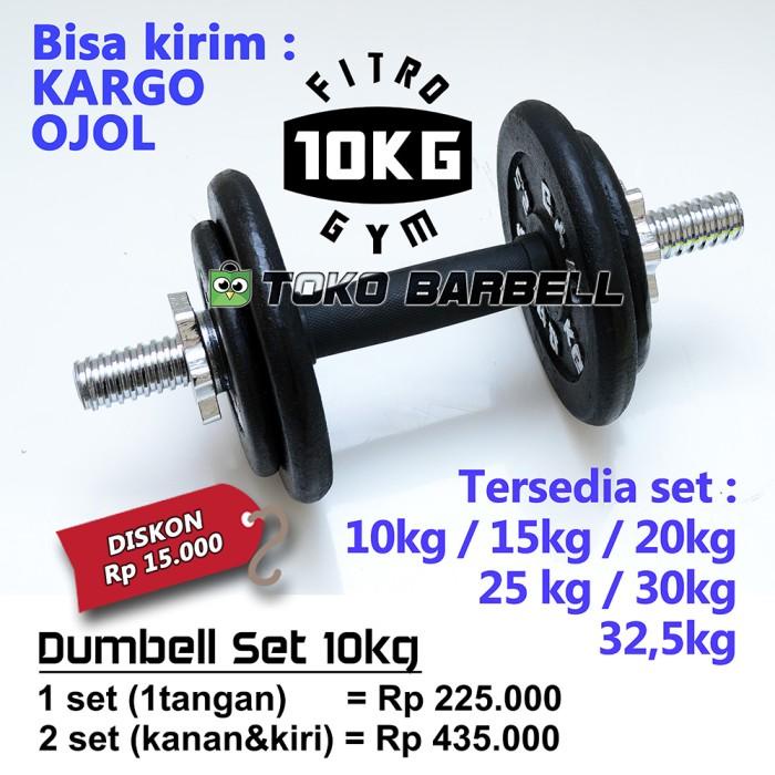 [Rex] Dumbell Dumbel Set 10Kg Bongkar Pasang Barbel Barbell Stick