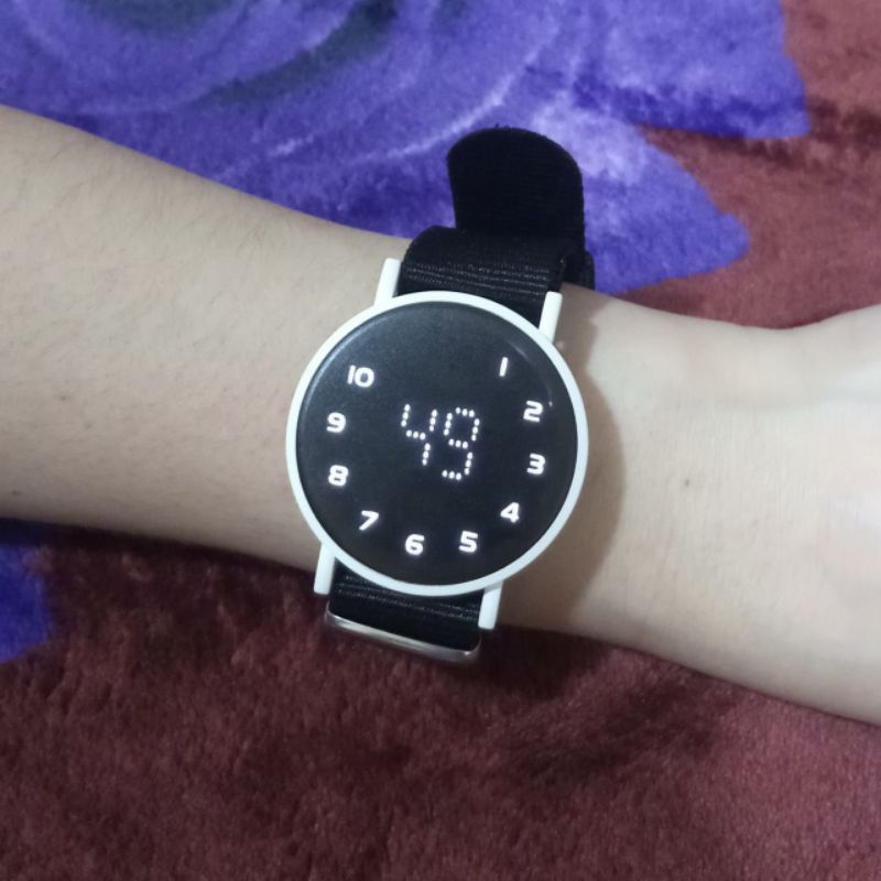 (Cod)Jam Tangan Wanita /Pria Touch Scren Strap Canvas/Kain Anti Air)