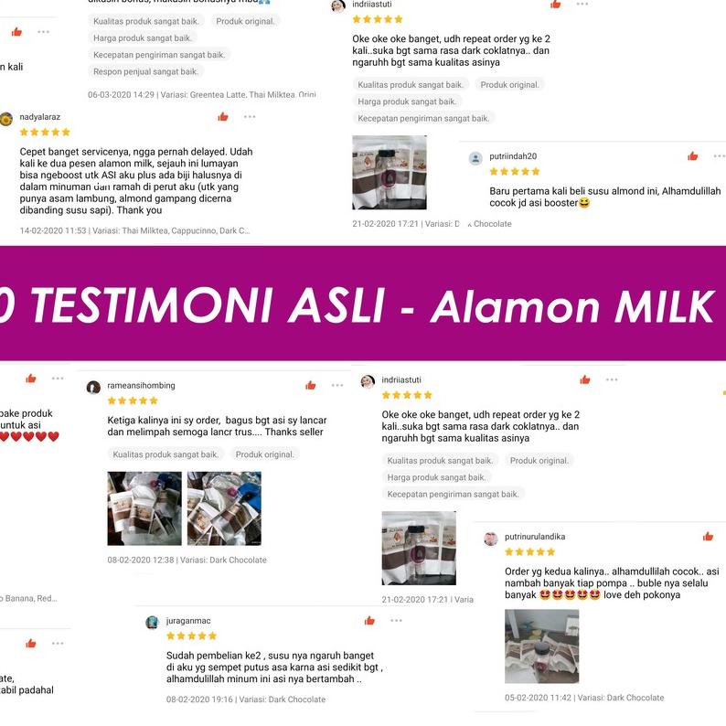 ֍ BELI 5 GRATIS 1 / Alamon Milk / Susu Almond 170 gr / Puluhan Ribu Ulasan Pelancar ASI / 5x Minum ♩
