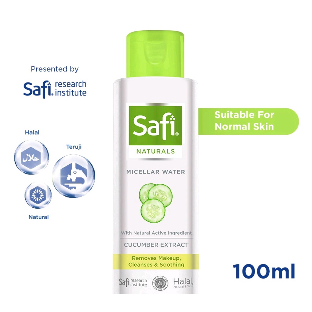 Safi Naturals Micellar Water with Cucumber 100ml - Pembersih Wajah