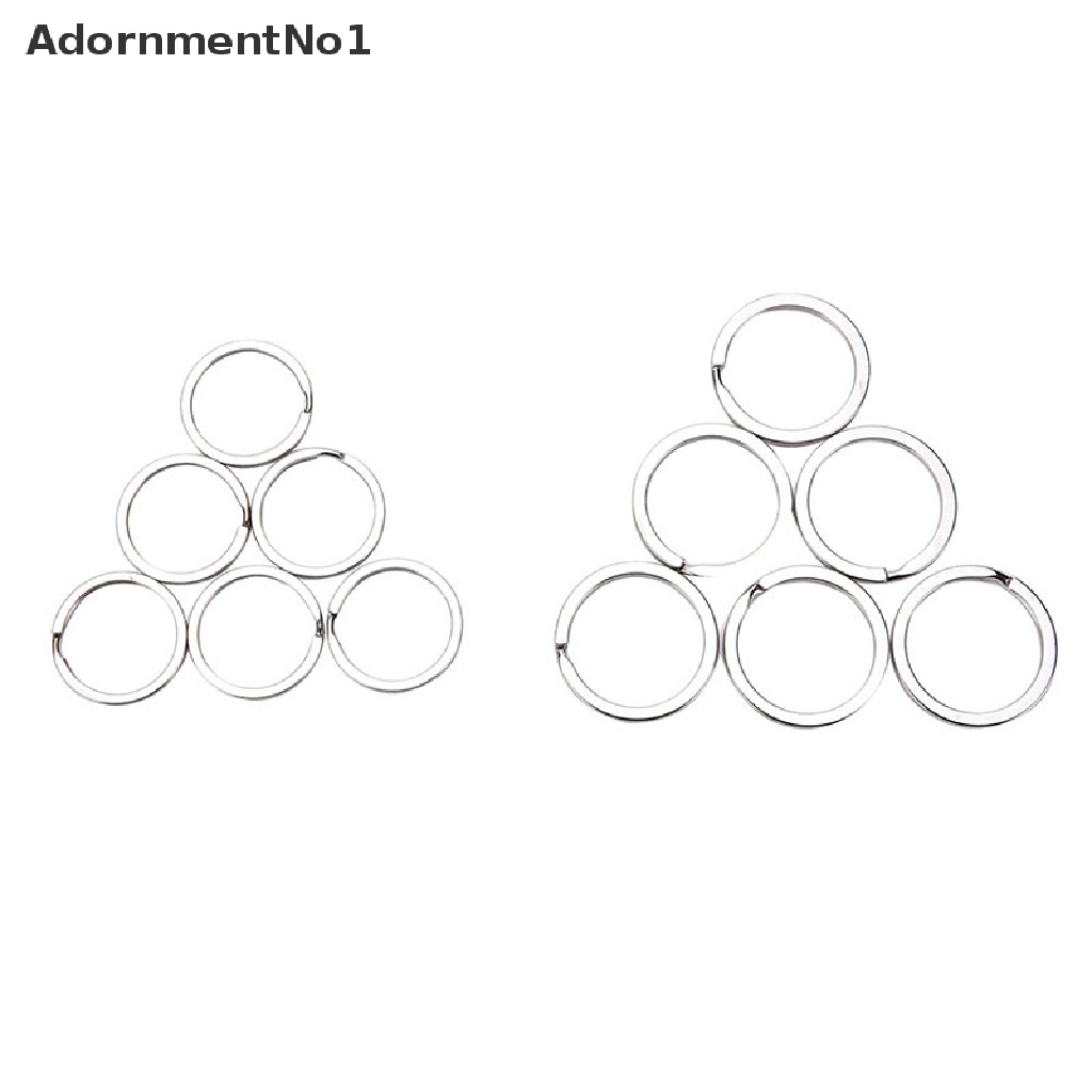 (AdornmentNo1) 100pcs / Set Gantungan Kunci Bentuk Lingkaran Bahan Stainless Steel 2 Ukuran